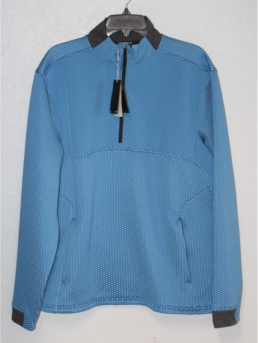 NEW Under Armour Men's LARGE Blue Drive Pro Hybrid Half-Zip Textured Jacket NWT